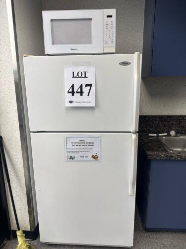 LOT WHIRLPOOL REFRIGERATOR AND MAGIC CHEF MICROWAVE, (LOCATION: SECON FLOOR)