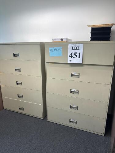 LOT (6) ASST&rsquo;D FILES, (2) five drawer Drawer files, (2) four drawer lateral files, (2) five drawer file cabinet, (LOCATION: 1St FLOOR) DELAY PICKUP MID OCTOBER