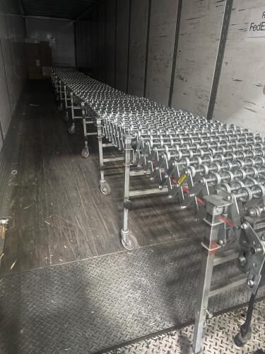 NESTFLEX 376 PORTABLE EXPANDABLE SKATE WHEEL CONVEYOR, 30&rdquo; ROLLERS, expanded 37&rsquo;FT