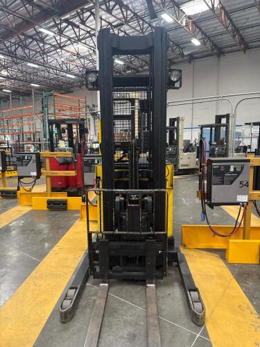 HYSTER N25XMDR3 ELECTRIC STAND-UP DOUBLE REACH FORKLIFT, 2500 LBS CAPACITY, APROX., MAST LOWERED 110&rsquo;, 24 VOLTS,Hrs: 11,180, SERIAL: C470N01864Z, UNIT #1 (GROUND LEVEL REMOVAL ONLY)
