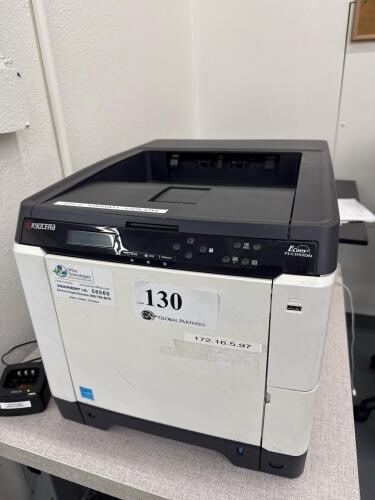 KYOCERA FS-C5150DN COLOR PRINTER WITH SMALL TABLE, LOCATION: IN ROOM WITH MTEX PRINTER)