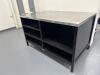 INDUSTRIAL METAL WORK TABLE WITH STAINLESS STEEL TOP, 60&rdquo; x 36&rdquo;, LOCATION: IN ROOM WITH MTEX PRINTER)