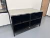 INDUSTRIAL METAL WORK TABLE WITH STAINLESS STEEL TOP, 60&rdquo; x 36&rdquo;, LOCATION: IN ROOM WITH MTEX PRINTER)