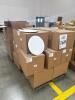 Lot (21) PALLETS OF PINK PREMIUM EASY FOLD BAKERY BOXES, RED HEAVY CARBOARD BASKET TRAYS, ORANGE HI GLOSD GIFT BOXES, PINK/WHITE EASY SETUP PINK STRIP PASTRY BOXES, PINK/WHITE PRW AUTOMATIC PINK STRP CAKE BOXES, HOT PINK GLOSS PARTY BAGS, TWO PIECE DONUT - 16