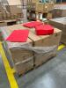 Lot (21) PALLETS OF PINK PREMIUM EASY FOLD BAKERY BOXES, RED HEAVY CARBOARD BASKET TRAYS, ORANGE HI GLOSD GIFT BOXES, PINK/WHITE EASY SETUP PINK STRIP PASTRY BOXES, PINK/WHITE PRW AUTOMATIC PINK STRP CAKE BOXES, HOT PINK GLOSS PARTY BAGS, TWO PIECE DONUT - 29