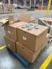 Lot (21) PALLETS OF PINK PREMIUM EASY FOLD BAKERY BOXES, RED HEAVY CARBOARD BASKET TRAYS, ORANGE HI GLOSD GIFT BOXES, PINK/WHITE EASY SETUP PINK STRIP PASTRY BOXES, PINK/WHITE PRW AUTOMATIC PINK STRP CAKE BOXES, HOT PINK GLOSS PARTY BAGS, TWO PIECE DONUT - 33