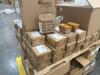 Lot (21) PALLETS OF PINK PREMIUM EASY FOLD BAKERY BOXES, RED HEAVY CARBOARD BASKET TRAYS, ORANGE HI GLOSD GIFT BOXES, PINK/WHITE EASY SETUP PINK STRIP PASTRY BOXES, PINK/WHITE PRW AUTOMATIC PINK STRP CAKE BOXES, HOT PINK GLOSS PARTY BAGS, TWO PIECE DONUT - 41