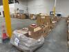 (10) Pallets Of Assorted Content Tin Cans, Gift Boxes, Red Lux Gift Box, 22in x 28in Dome Shrink Bag, Red Dot Gable Box 9in x 6in x 6in, Jewelry Box, Clear Pet Container W/ Metal Tab 2in x 4in, White Lux Gift Box 6in x 6in x 6in, Red Heavy Wall Guft Box, 