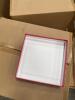 (10) Pallets Of Assorted Content Tin Cans, Gift Boxes, Red Lux Gift Box, 22in x 28in Dome Shrink Bag, Red Dot Gable Box 9in x 6in x 6in, Jewelry Box, Clear Pet Container W/ Metal Tab 2in x 4in, White Lux Gift Box 6in x 6in x 6in, Red Heavy Wall Guft Box, - 20