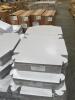 (8) PALLETS OF ASSORTED CONTENT 8 in. X 8 in. X 3-1/2 in. CHOCOLATE PINSTRIPE KRAFT TINT GIFT BOX 13-1/8 in. X 11-3/8 in. X 1-1/2 in. PINE 4 COMPARTMENT RECT WOOD TR 8-7/8 in. X 9-7/8 in. X 7/8 in. MATTE WHITE 12 MINI COUNT CUPCAKE INSERT 8-7/8 in. X 6- - 4