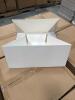 (8) PALLETS OF ASSORTED CONTENT 8 in. X 8 in. X 3-1/2 in. CHOCOLATE PINSTRIPE KRAFT TINT GIFT BOX 13-1/8 in. X 11-3/8 in. X 1-1/2 in. PINE 4 COMPARTMENT RECT WOOD TR 8-7/8 in. X 9-7/8 in. X 7/8 in. MATTE WHITE 12 MINI COUNT CUPCAKE INSERT 8-7/8 in. X 6- - 8