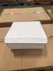(8) PALLETS OF ASSORTED CONTENT 6 in. X 4 in. X 4 in. KRAFT PINSTRIPE GABLE BOX 10 in. X 10 in. WHITE LUX FLD-UP GIFT BX LID DESCRIPTION: 9" x 9"x 3" WHITE CAKE BOX DESCRIPTION:10" X 10" X 4" WHITE CAKE BOX 8 in. X 8 in. X 3-1/2 in. CHOCOLATE PINSTRIPE K - 7