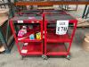 LOT (4) Luxor Wilson AV Utility Carts with 3 metal shelves