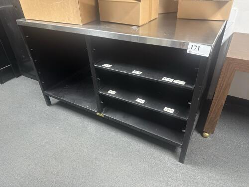 INDUSTRIAL METAL WORK TABLE WITH STAINLESS STEEL TOP, 60&rdquo; x 36&rdquo;, LOCATION: QC ROOM NEXT TO MTEX PRINER