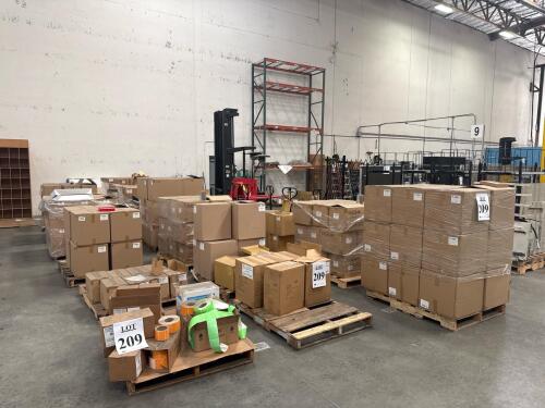 (18) Pallets Of Assorted Content Gift Box Lid, Tin Pail, Handle Bag, Shrink Bag, Gift Box, Duct Tape, Bamboo Basket, Tin Cans