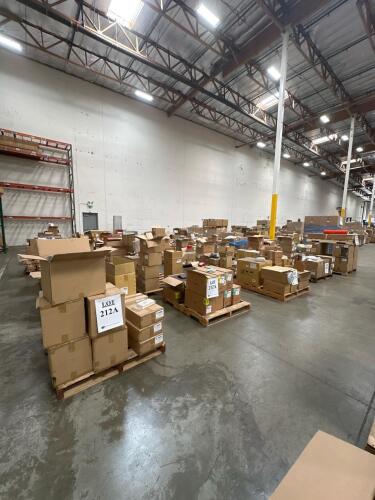 (44) Pallets of Assorted Content; Gift Boxes, Cake boxes, Jewelry boxes, food trays, PVC Containers, Box lids, cardboard boxes, Gift Wrap, Shrink Wrap