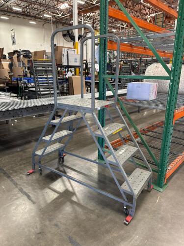 4-Step Rolling DOUBLE SIDED Safety Ladder with 40" Platform Height, Steel Construction