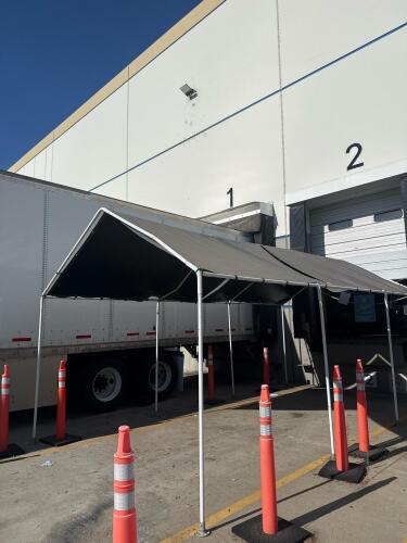 Portable Outdoor Canopy with Black Canopy and White Frame