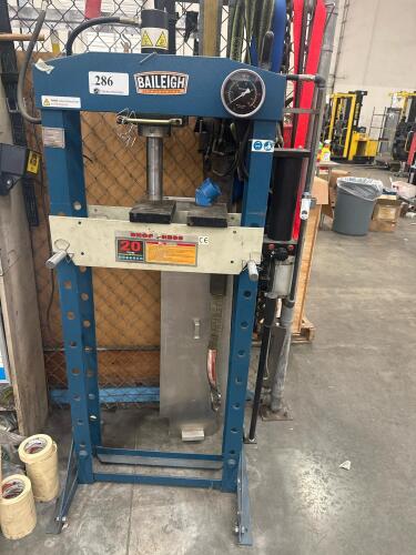 Baileigh HSP-20A 20-Ton Hydraulic Shop Press with Pneumatic/Manual Operation