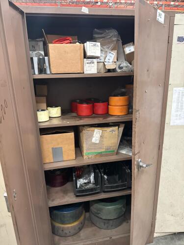 Lot ASST&rsquo;D FORKLIFT Drive and Load Wheels, Multiple Sizes and Colors and parts and Storage Cabinet