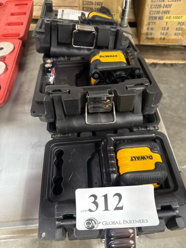 Lot (3) DEWALT LASER LEVELS with Carry Cases