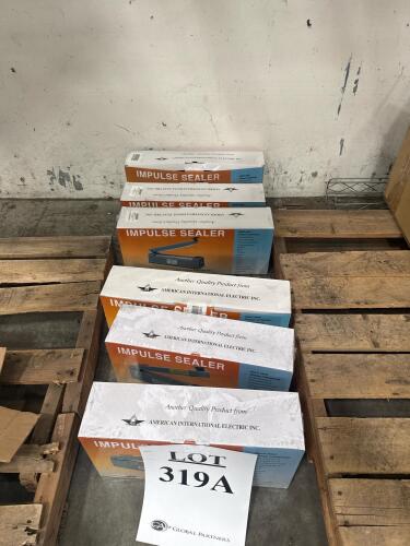 LOT (6) IMPULSE SEALERS, 4- 12inch, 2- 8 Inch