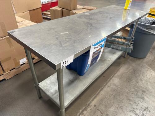 Commercial Stainless Steel Work Table 72"x 24" w/ Undershelf, Adjustable Feet