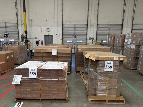 Lot (10) PALLETS ASST&rsquo;D CARDBOARD: (1) Pallet of Bankers Boxes, (1) Pallet of 16 x 14 x 6 Boxes, ,(2) Pallets of Lock Boxes 12&rdquo; x 10&rdquo; x 6&rdquo;, (4) Pallets of Sheet Cardboard 20&rdquo; x 72&rdquo;, Cornors, (3) PALLETS 3x3x 25 1/4, (1) pallet 36x72 200#DW SHEETS,