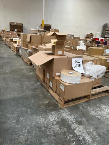 (13) Pallets of Assorted Content; 6 OZ GOLD DEEP ROUND TIN CAN-PKG-PKG (PACKAGE) 12 OZ SQUARE STEEL TIN CAN - PKG (PACKAGE) 3 in. X 3 in. ROUND CLEAR PVC & STEEL CAN-PKG (PACKAGE) 20 in. X 30 in. SUMMER GARDEN TISSUE PAPER 12 - 24 OZ WHITE PLASTIC LID (CA