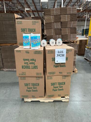 (1) Pallet of SOFT TOUCH SUPER SIZE PAPER TOWELS, TOTAL 9 BOXES