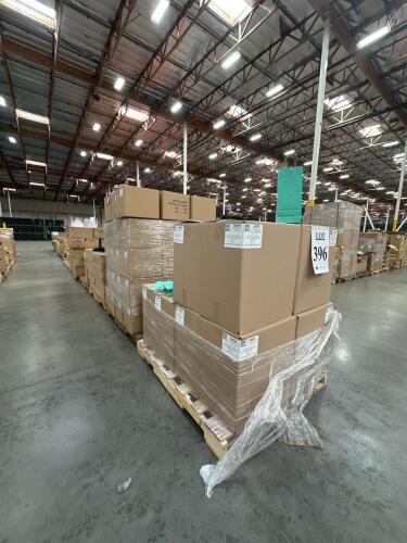 (14) Pallets of Assorted Content; Gift Bags, Gift Box with Bow(White, Brown), Box Bottom (Black, Kraft), Stackable Deli Box, Cenerfold Shrink Wrap, Clear Bopp Bag, Folding View Top Box, Box Lid, Apparel Box