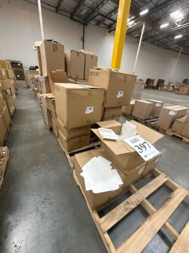 (12) Pallets of Assorted Content; Gift Box Lid (White, Tin Can, Gable Box, Wood Tray with Metal Handle, Round Plastic Containers, Gift Box (Gloss White), Basket Box, Mesh Bag, Black Gift Bag, White Sheer Bag, Merchandise Bag