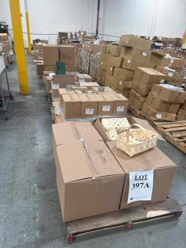 (13) PALLETS OF ASSORTED CONTENT 13-1/2 X 13-1/2 WHITE HVY WALL GFT BX LID 6 in. X 6 in. KRAFT HEAVY WALL GIFT BOX LID 8 in. X 4-7/8 in. X 5-1/4 in. WHITE WIDE WINDOW GABLE BOX 8 in. X 3-3/4 in. X 2 in. TWO PIECE FULL LID BOXES 6-1/4 in. X 3-1/2 in. X 8-