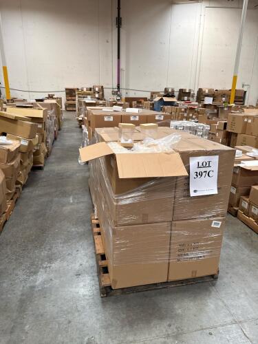 (12) PALLETS OF ASSORTED CONTENT 24 in. X 24 in. 100 GA. SHRINK BAG 6 in. X 4-1/4 in. X 2 in. WHITE MATTE PREMIUM AUTO-POPUP BAKERY BOX 6 in. X 6 in. KRAFT HEAVY WALL GIFT BOX LIC 13-1/2 in. X 13-1/2 in. X 6 in. WHITE HEAVY WALL GIFT BOX BTTM 14 in. GREE