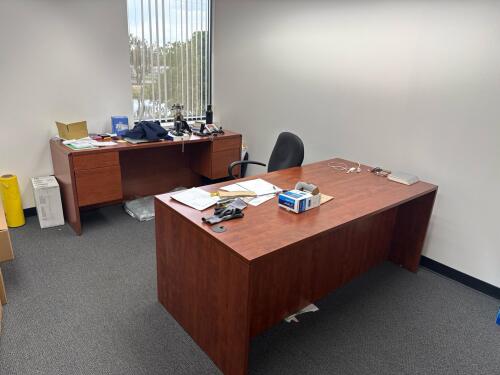 (2) Office Desks 70&rdquo; x 35&rdquo;, 70&rdquo; x x 23&rdquo; W/ Office Chairs (No Content) (Location: 2nd Floor)