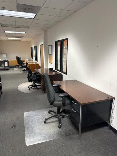 (5) Office Desk W/ (5) Office Chairs