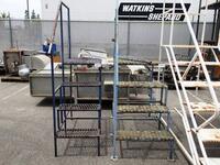 (2) WAREHOUSE LADDERS, 4 STEPS, HEIGHT TO PLATFROM 4 FEET<br />