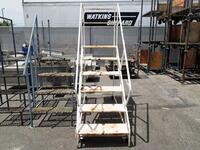 ROLLING WAREHOUSE SAFETY LADDER, 6 STEP, HEIGHT TO PLATFORM 58 INCH<br />