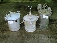 (3) ASSORTED (APPROX) 2 1/2 GALLONS PNEUMATIC PRESSURE TANKS