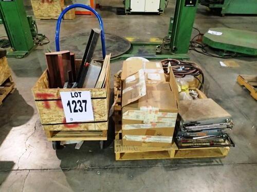ASSORTED SCALES, HEESEMANN CONTROL BOX, AIR HOSES, BOLTS & WHEEL BRUSHES