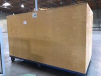 Presentation Booth Storage/transportation Crate With Wheels. Over all dimensión :9' ft. W x 60.5" H. X 54.5 D.