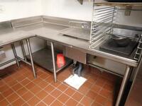 STAINLESS STEEL PREP SINK W/ STAINLESS STEEL PREP TABLE - (LOCATION: 2ND FLOOR KITCHEN)