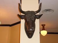 METAL BULL HEAD PROP- (LOCATION: MAIN 2ND FLOOR DINING AREA NEAR BAR)