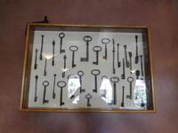 ASSORTED WALL PROPS INCLUDES: FRAMED KEYS (35.5" X 24") + FRAMED SPURS (39.5" X 26") + WOODEN PROPELLER SHANGING ON THE WALL - (LOCATION: 3RD FLOOR DINING ROOM AREA)