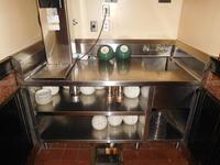 STAINESS STEEL PREP TABLE W/ SINK (61" LENGTH X 30" WIDTH X 35" TALL) - (LOCATION: 3RD FLOOR HALL WAY NEAR KITCHEN)