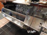 KROWNE STAINLESS STEEL ICE BIN W/ DRAIN + KROWN STAINLESS STEEL SINK (LOCATION: 1ST FLOOR STRIP SIDE BAR)