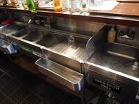 KROWNE STAINLESS STEEL 3-COMPARTMENT SINK W/ KROWNE STAINLESS STEEL HAND WASH SINK (LOCATION: 1ST FLOOR STRIP SIDE BAR)