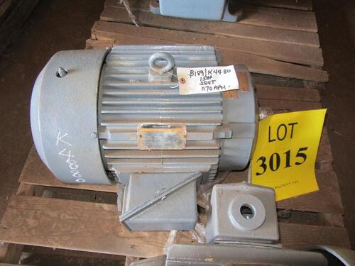 RELIANCE 15 HP MOTOR, 1170 RPM, 60 HZ, 460 VOLTS, 284T FRAME, (HC&S# B0189), (C&H GRD FLR 23)