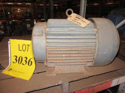 RELIANCE 20 HP MOTOR, 1175 RPM, 60 HZ, 460 VOLTS, 286T FRAME, (HC&S# A1683), (C&H G-11)