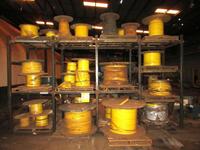 LOT OF ASST'D FLATFLEX FESTOON CABLE REELS 600V MAX, WITH RACK (LOCATION: C&H WAREHOUSE)